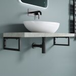 Doporro - 1 pice querre de fixation noir plan de toilette tagre tablette murale porte - serviette ...