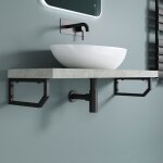 Doporro - 1 pi�ce equerre de fixation plan de toilette �tag�re tablette murale porte - serviette acier ...