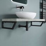 Doporro - 1 pice querre de fixation noir plan de toilette tagre tablette murale porte - serviette ...