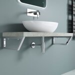 Doporro - 2 pi�ces equerre de fixation plan de toilette �tag�re tablette murale acier inox chrom� 45cm ...