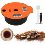 Dosettes de cafe, filtre a cafe reutilisable, capsule de cafe en plastique rechargeable avec cuillere ...