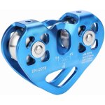 Double poulie tyrolienne 30kn poulie escalade pour c�ble chariot escalade sp�l�ologie rescue, bleu - ...