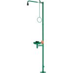Douche d'urgence classicline avec douchette, bac de rcupration, montage au sol, raccordement 3 / 4 ...