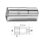 Beta douilles 6 pans 1 / 2  s�rie longue - 920al - x 1 - 77 mm - 1 / 2'' - 19 mm - 6 pans