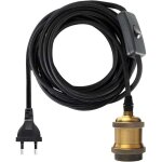 Douille e27 avec interrupteur, fil �lectrique en tissu de c�ble de 3, 5 m�tres pour douille ampoule / ...