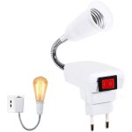 Douille e27 avec interrupteur sans fil, 360 degr�s r�glable porte lumi�re de l'ampoule led pour bureau ...