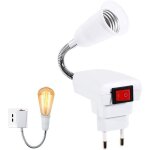 Douille e27 avec interrupteur sans fil, 360 degr�s r�glable porte lumi�re de l'ampoule led pour bureau ...