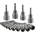 Douille hexagonale magn�tique 14pcs 6 - 19mm - set de cl�s � choc 1 / 4 avec adaptateur - outil visseuse ...