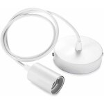 Douille en plastique suspendue métal, lampe suspendue avec câble réglable pour culot e27 blanc suspension ... Douille en plastique suspendue métal, lampe suspendue avec câble réglable pour culot e27 blanc suspension ...