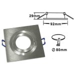 Douille de spot encastrée gu10 spot carré acier douille de lampe réglable p3 argent Douille de spot encastrée gu10 spot carré acier douille de lampe réglable p3 argent