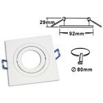 Douille de spot encastrée gu10 spot carré acier douille de lampe réglable p3 blanc Douille de spot encastrée gu10 spot carré acier douille de lampe réglable p3 blanc