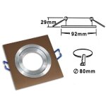 Douille de spot encastrée gu10 spot carré acier douille de lampe réglable p3 brun Douille de spot encastrée gu10 spot carré acier douille de lampe réglable p3 brun