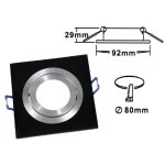 Douille de spot encastrée gu10 spot carré acier douille de lampe réglable p3 noir Douille de spot encastrée gu10 spot carré acier douille de lampe réglable p3 noir