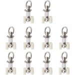 Dpzo - 10 pi�ces rouleaux de rail planeur de voie de rideau plastique twin � roulettes en alliage d'aluminium ...