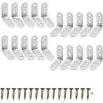 Dpzo - 20 pices querres de fixation en acier inoxydable, connecteurs d'angle  90 degrs avec vis (404016mm) ...