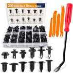 Dpzo - jamais utilis�] 240 pcs clips de retenue de pare - chocs de voiture rivets en plastique attaches ...