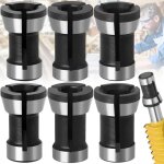Dpzo - 6 / 6. 35 / 8mm 6 pièces tête de mandrin hss pince de serrage defonceuse tête adaptateur convertisseur ... Dpzo - 6 / 6. 35 / 8mm 6 pièces tête de mandrin hss pince de serrage defonceuse tête adaptateur convertisseur ...