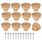 Dpzo - jamais utilis�]lot de 12 boutons de commode en rotin de style boh�me - faits � la main - inclus ...