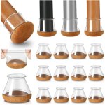 Dpzo - protection pied de chaise, 16 pi�ces protecteurs de sol en silicone transparent avec feutre envelopp�, ...