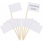 Drapeaux de cure - dents vide blanc marqueurs de fromage marquage des tiquettes blanc pour gteau de ...