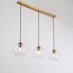 Barcelona led - suspension 3 boules en verre cristal 'merce' - 3 x e27 - dor�