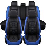 Housses de si�ge auto universelles en cuir pu bleu 5 places