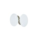 Dt 2000 - ensemble de poign�es doubles ovales en porcelaine blanche sur une cuvette nickel�e bross�e. ...
