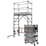 Duarib - �chafaudage roulant aluminium t�lescopique t�l�tower 2 - hauteur entre 0, 3 et 2m - hauteur ...