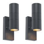 Duo - eclairage exterieur avec detecteur de mouvement - 2 pièces - h 21. 5 cm - gris foncé - moderne ... Duo - eclairage exterieur avec detecteur de mouvement - 2 pièces - h 21. 5 cm - gris foncé - moderne ...