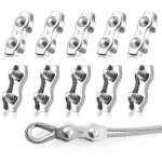 M3 duplex clips serre - c�bles, 10 pi�ces pinces de c�ble m�tallique duplex en acier inoxydable 304, ...