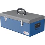 Boite  outils mtallique - caisse  outils - verrouillable - tapis eva poignes tle acier gris bleu ...
