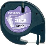 Dymo - dymo 12mm letratag plastic tape labelprinter - tape black on