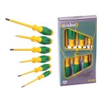 E - robur - coffret 6 tournevis isol�s bimati�re. pz 1 - pz 2, plat 3 x 100 - 4 x 100 - 5, 5 x 125 - ...