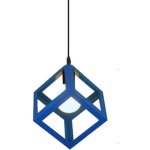 E27 lustre suspension industrielle contemporain forme cube carr�, lampe de plafond en m�tal fer abat ...