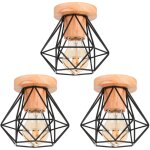 E27 plafonnier industriel rtro industrielle luminaire plafonnier abat - jour cage noir lampe de plafond ...