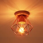 E27 plafonnier industriel rtro industrielle luminaire plafonnier abat - jour cage rose lampe de plafond ...