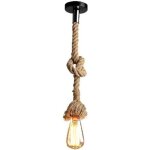 E27 r�tro chanvre corde pendentif lumi�re vintage rustique luminaire pour restaurant bar caf� �clairage ...