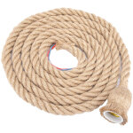 E27 vintage chanvre corde plafonnier base pendentif lampe ampoule titulaire 85 265v, 1, 5 m 1 tte - ...
