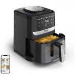 Easy fry silence ey5568e0 single fryer 5 l free standing friteuse � air chaud de black, stainless steel ...