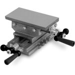 Eberth - table croise en fonte et acier, table travail 85 x 170mm, hauteur travail 90mm, tau  2 axes ...