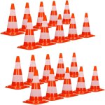 20x cnes signalisation pylne, 47 cm, pvc solide, orange / blanc, triangle de circulation, marqueur ...