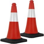 2x cône signalisation pylône, 51 cm, pvc, rouge / blanc, triangle de circulation, base lourde, marqueur ... 2x cône signalisation pylône, 51 cm, pvc, rouge / blanc, triangle de circulation, base lourde, marqueur ...