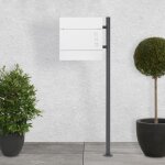 Ecd germany bo�te aux lettres blanc sur pied avec compartiment � journaux, bo�te aux lettres + poteau, ...