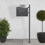 Ecd germany bo�te aux lettres sur pied avec compartiment � journaux, ensemble de bo�te moderne avec poteau, ...