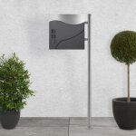 Ecd germany bo�te aux lettres sur pied avec compartiment � journaux, ensemble de bo�te moderne avec poteau, ...