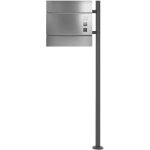Ecd germany bo�te aux lettres sur pied avec compartiment � journaux, support anthracite en acier inoxydable ...