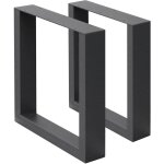 Ecd germany - set 2 pieds de table - 40 x 43 cm - rectangulaire - anthracite - en acier rev�tu de poudre ...