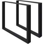 Ecd germany - set de 2 pieds de table - 60 x 72 cm - rectangulaire - noir - en acier rev�tu de poudre ...