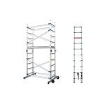 Matis�re - echafaudage domestique pliable : hauteur de travail maximale de 3. 78m + sac � dos de chantier ...