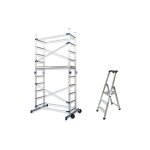 Matis�re - echafaudage domestique pliable : hauteur de travail maximale de 3. 78m + t�l�m�tre laser 12m ...